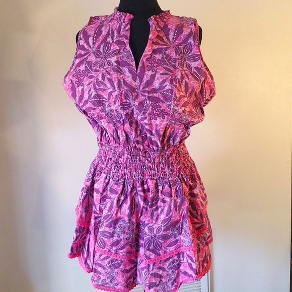 Aqua Brand PINK Floral Print Mini Sheathdress - Picture 3 of 12